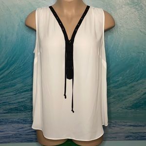 INC Sleeveless Lace-up Detail Top 18W